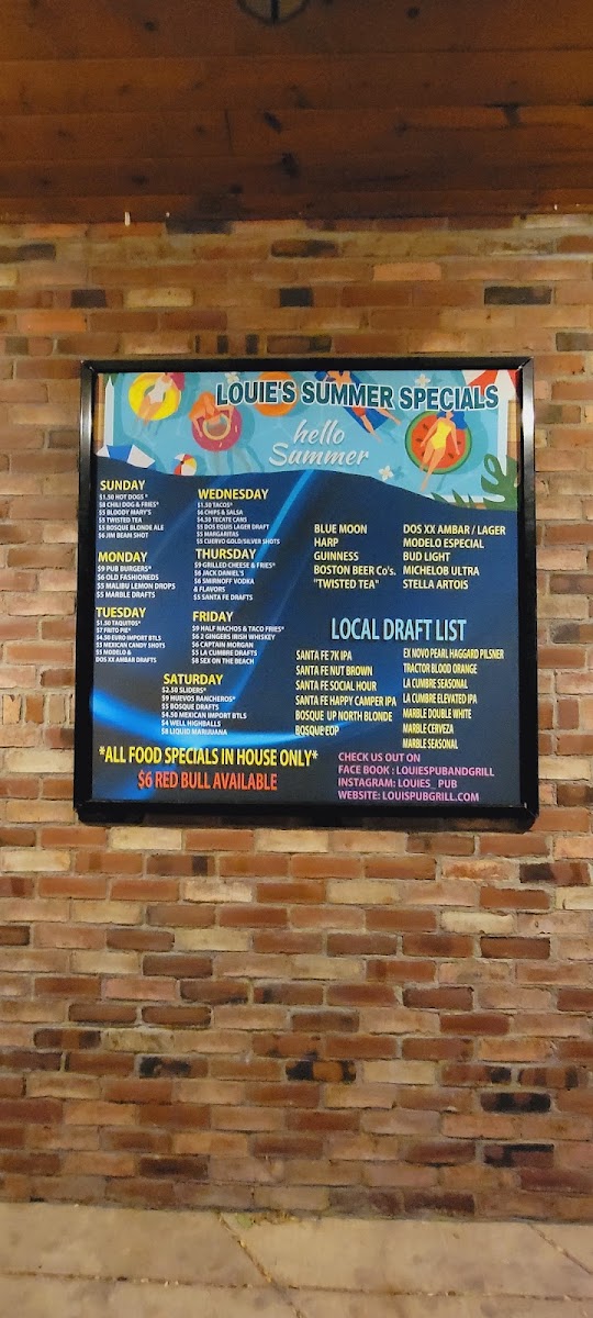 Louie's Pub & Grill Menu - Image 1